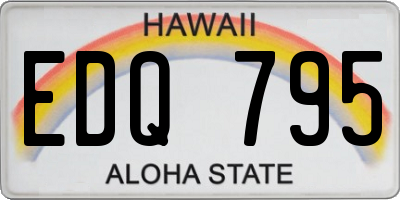 HI license plate EDQ795