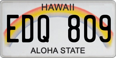 HI license plate EDQ809