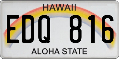 HI license plate EDQ816