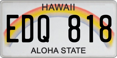HI license plate EDQ818