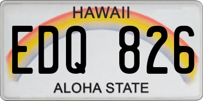 HI license plate EDQ826