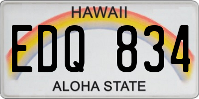 HI license plate EDQ834