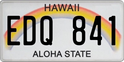 HI license plate EDQ841
