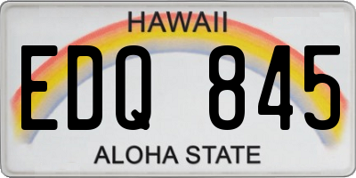 HI license plate EDQ845