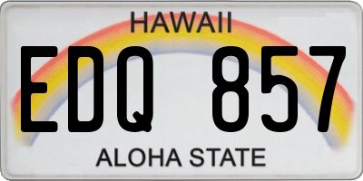 HI license plate EDQ857