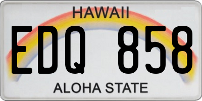 HI license plate EDQ858