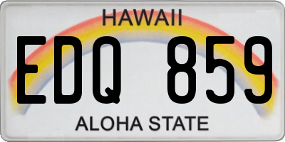 HI license plate EDQ859