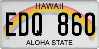 HI license plate EDQ860