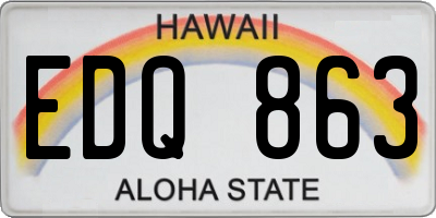 HI license plate EDQ863