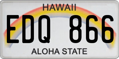 HI license plate EDQ866