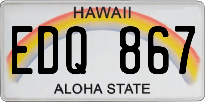 HI license plate EDQ867