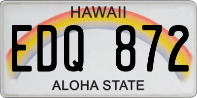 HI license plate EDQ872