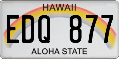 HI license plate EDQ877