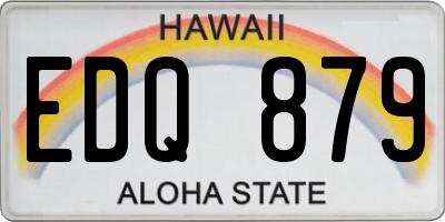 HI license plate EDQ879