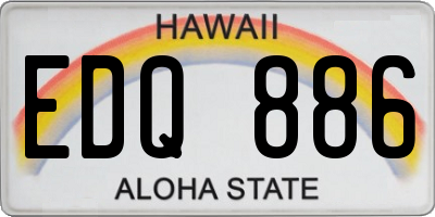 HI license plate EDQ886