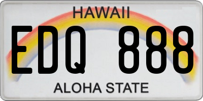 HI license plate EDQ888