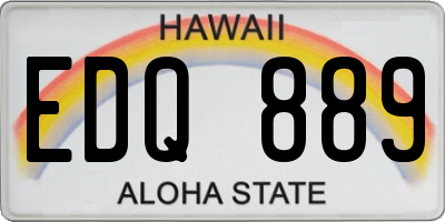 HI license plate EDQ889