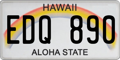 HI license plate EDQ890