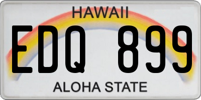 HI license plate EDQ899