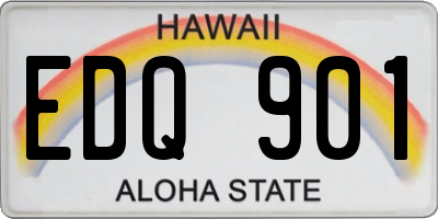HI license plate EDQ901