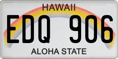 HI license plate EDQ906
