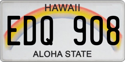 HI license plate EDQ908