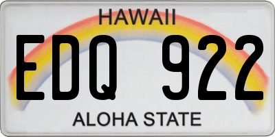 HI license plate EDQ922