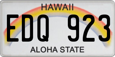 HI license plate EDQ923