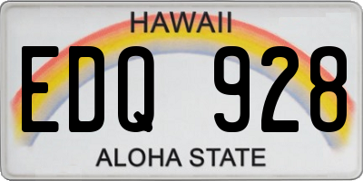 HI license plate EDQ928