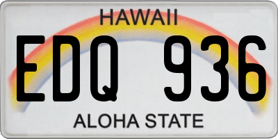 HI license plate EDQ936