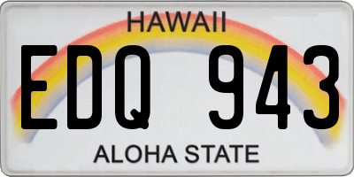 HI license plate EDQ943