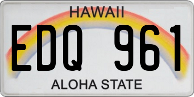 HI license plate EDQ961