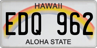 HI license plate EDQ962