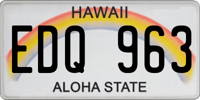 HI license plate EDQ963