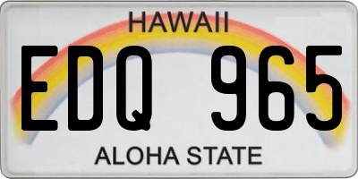 HI license plate EDQ965