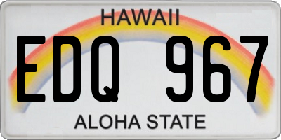 HI license plate EDQ967