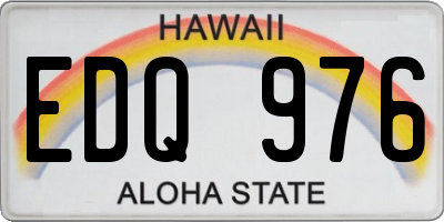 HI license plate EDQ976