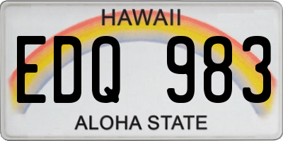 HI license plate EDQ983