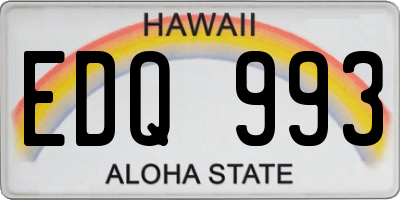 HI license plate EDQ993