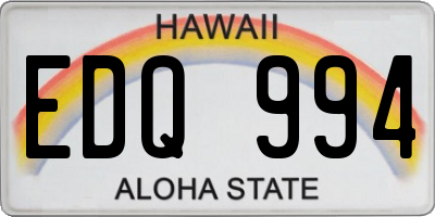 HI license plate EDQ994