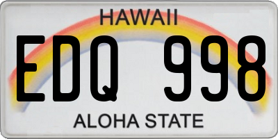 HI license plate EDQ998