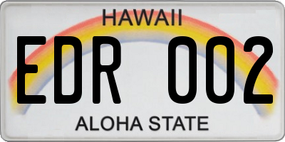 HI license plate EDR002