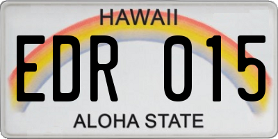 HI license plate EDR015