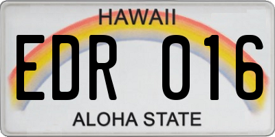 HI license plate EDR016
