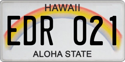 HI license plate EDR021