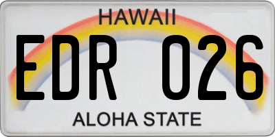 HI license plate EDR026