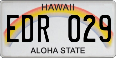 HI license plate EDR029