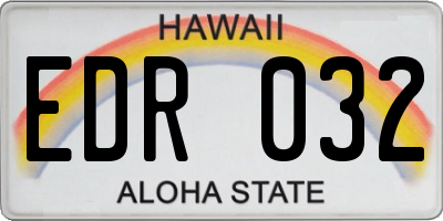 HI license plate EDR032