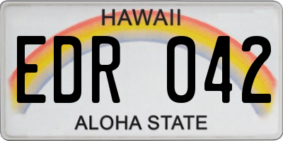 HI license plate EDR042