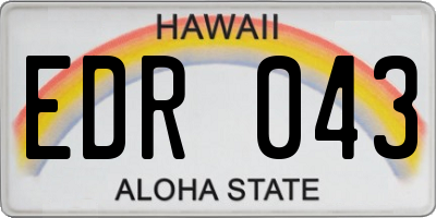 HI license plate EDR043